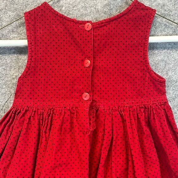 Vtg SAMARA Dress Girls 2T Red Heart Scottie Dog Polka Dot Corduroy Embroidery - Picture 11 of 15